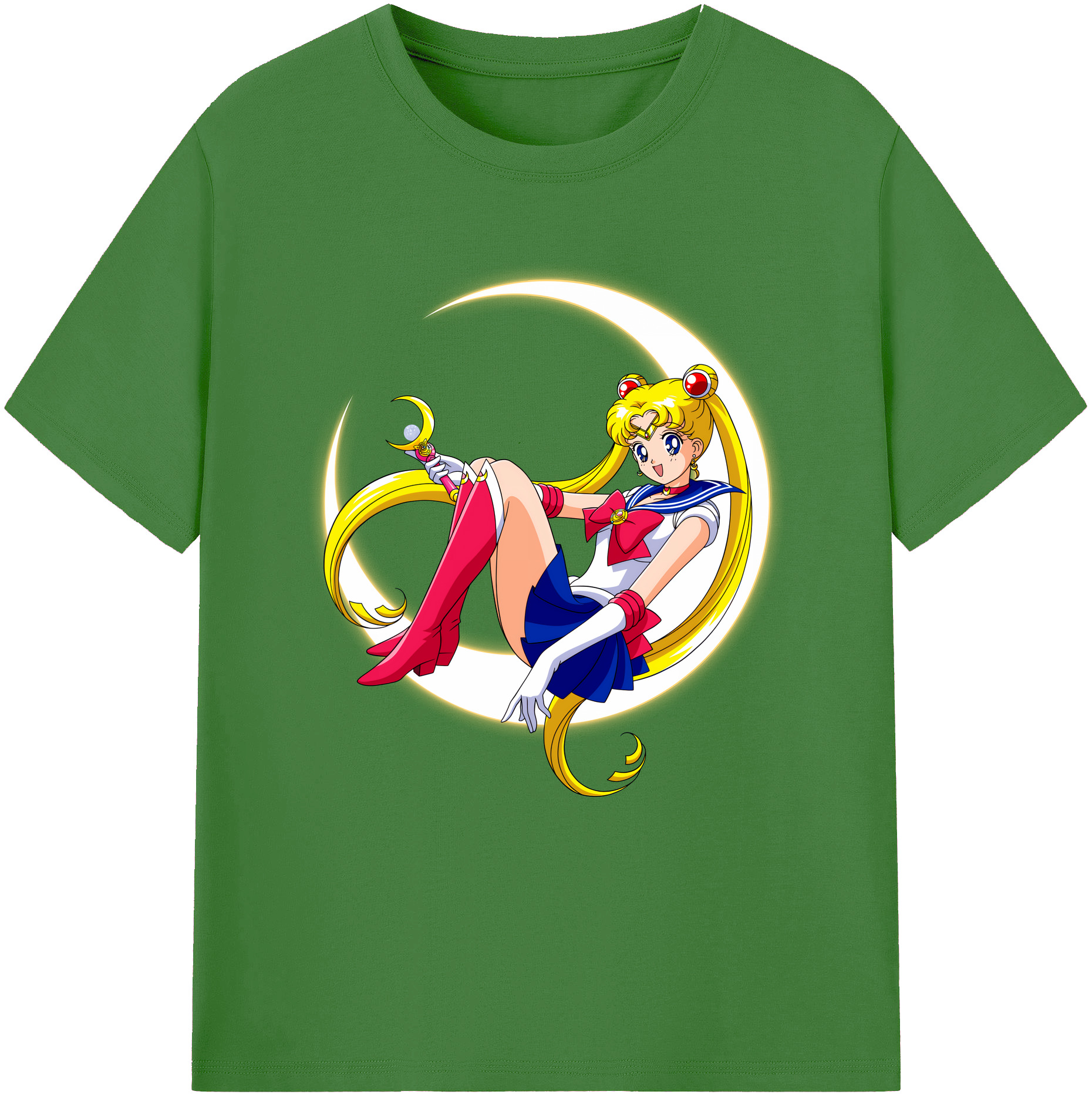（画像用） 美少女戦士セーラームーン 月野 うさぎ つきの うさぎ Sailor Moon Tsukino Usagi レディースカジュアルプリントTシャツ（綿100％）